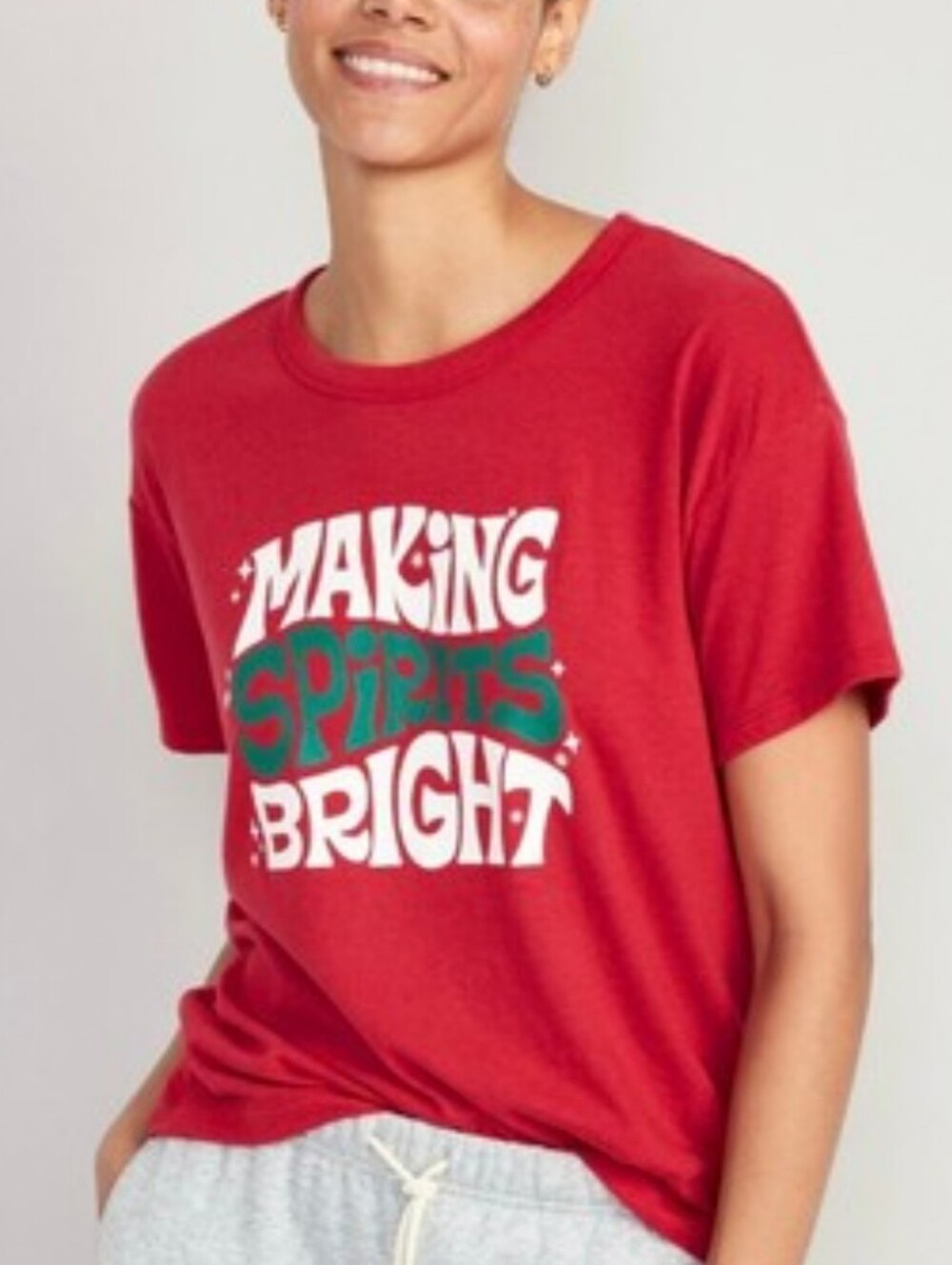 Old Navy Making Spirits Bright Oversized Tee Size XS New